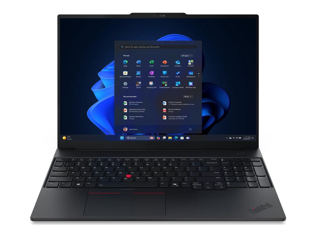 Lenovo ThinkPad E16 G3 Intel, Black, 16 ", IPS, WUXGA, 1920 x 1200 pixels, Anti-glare, Intel Core Ultra 5, 226V, 16 GB, Soldered LPDDR5X, Solid-state drive capacity 512 GB, Intel Arc Graphics 130V, Windows 11 Pro, 802.11ax, Bluetooth version 5.3, Keyboard language Nordic, Keyboard backlit, Warranty 36 month(s), Battery warranty 12 month(s)