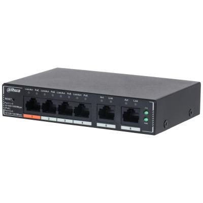 Switch, DAHUA, DH-SG4006P, Switch layer L2, 6xRJ-45 ports, RJ-45 Ports Type Gigabit Ethernet (10/100/1000), 4xPower over Ethernet (PoE) ports quantity, Total Power over Ethernet (PoE) budget 60 W, SG4006P