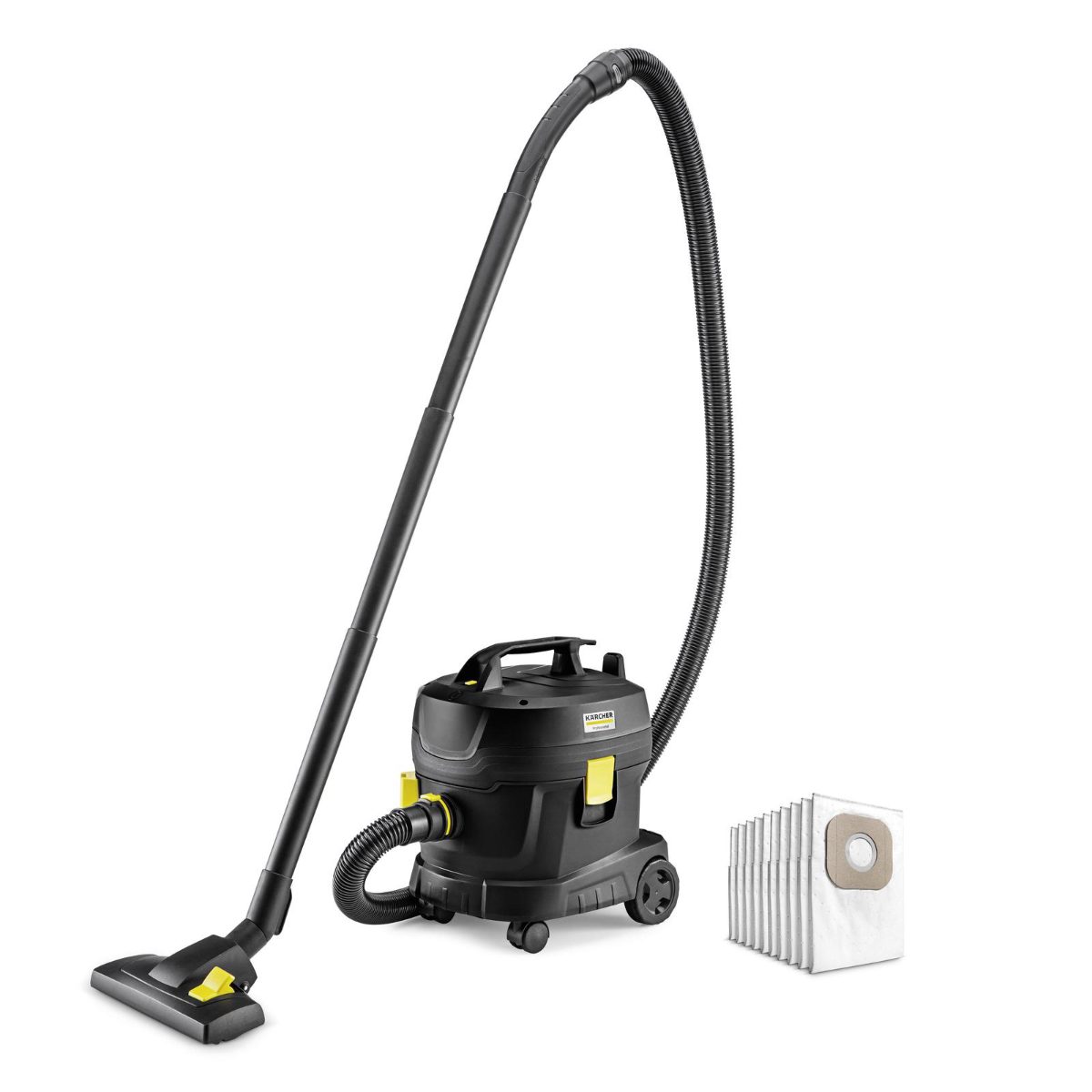 Vacuum Cleaner, KARCHER, Input power 850 W, Dust capacity 11 L, Drum vacuum, Cleaning type Dry, Dust container Dust bag, Colour Black, 1.527-214.0