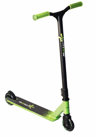 Muuwmi Stuntscooter skrejritenis 100 mm, melns/zaļš