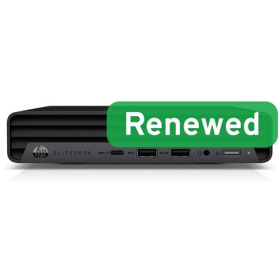 HP Renewed Grade B, EliteDesk 805 G6 Desktop Mini, AMD Ryzen 5 PRO, 2400GE, 16 GB, SSD, 512 GB, AMD Radeon Graphics, Windows 11 Pro
