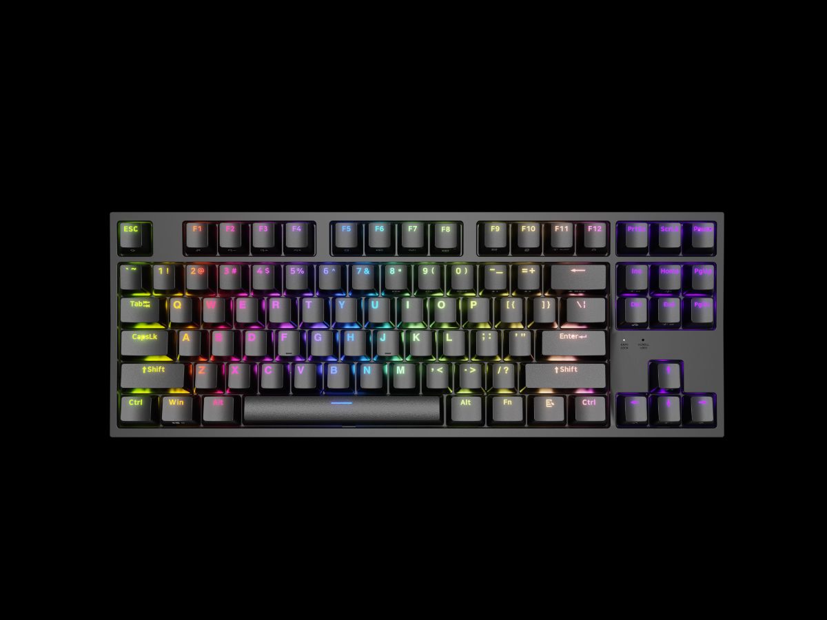 THOR 404 TKL, Mechanical Gaming Keyboard, Wired, US, Gateron Yellow Pro, Black, RGB