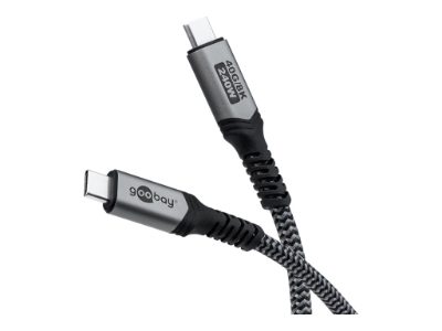 USB-C Cable with Textile Sheath, USB4, 240 W, 40 Gbit/s, Power Delivery, 1.5 m