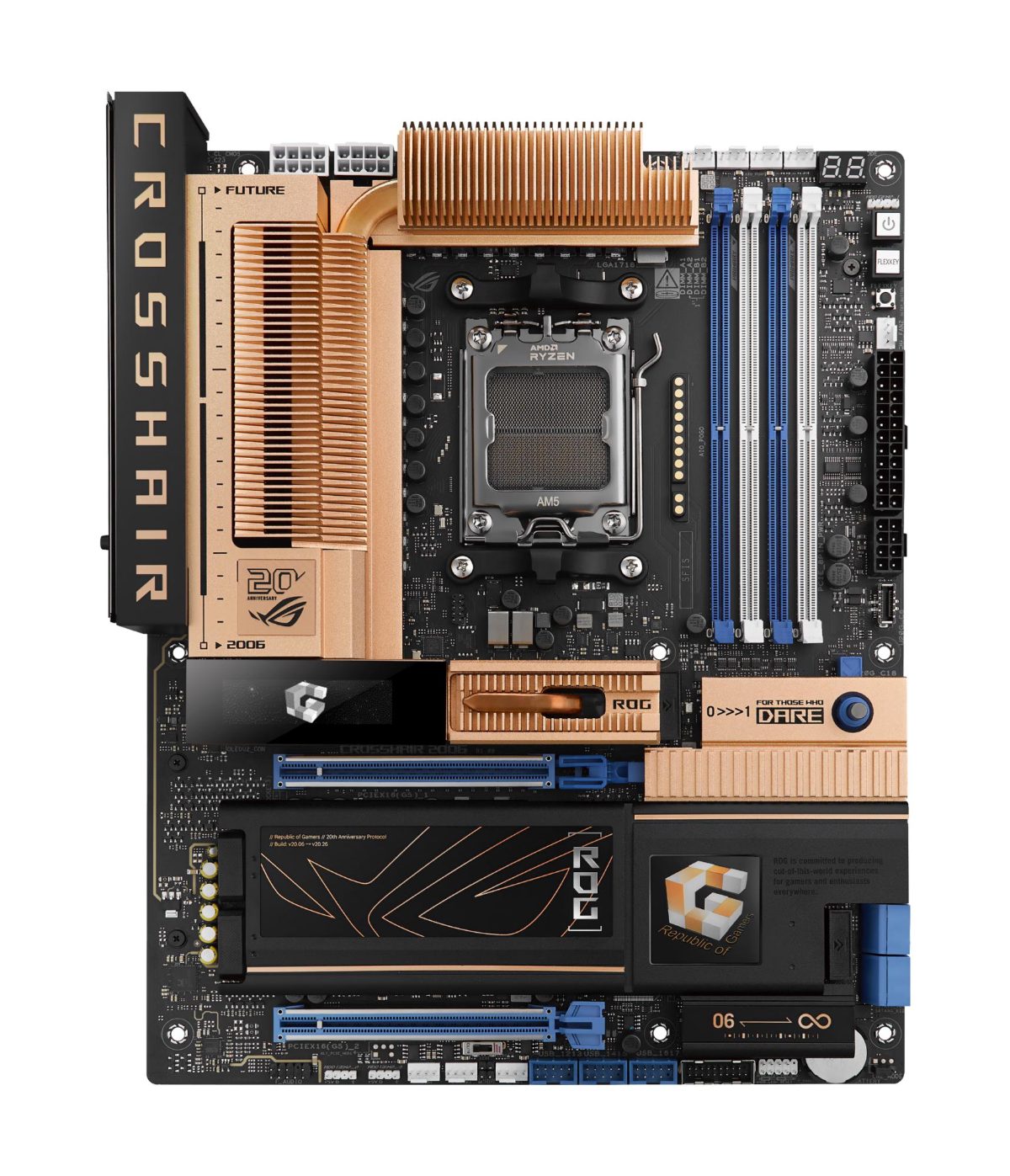 Mainboard, ASUS, AMD X870E, Socket AM5, ATX, RAM DDR5-SDRAM, 4xSlots, Wi-Fi Yes, Bluetooth Yes, 5xNumber of M.2 (M) slots, ROGCROSSHAIR2006