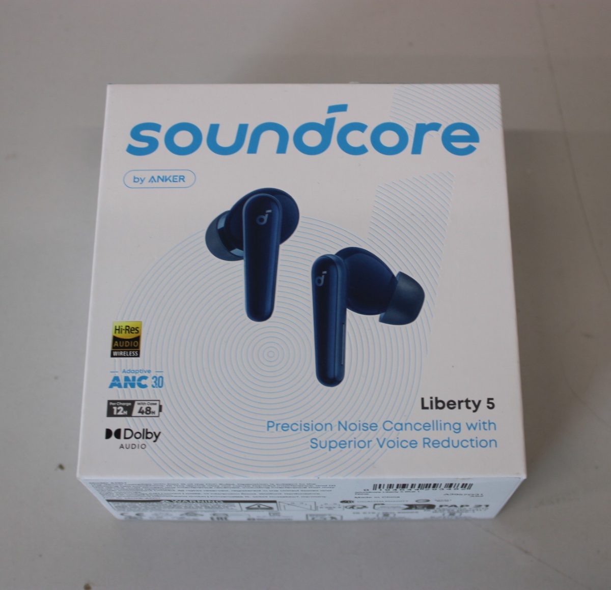 Anker Soundcore Earbuds with Dolby Audio, Liberty 5, Bluetooth, In-Ear, Microphone, Navy blue, Noise canceling, DEMO, Warranty 24 month(s), Wireless