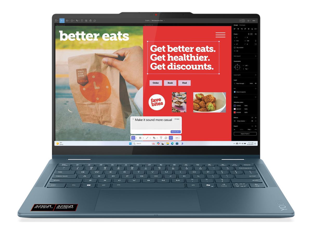 Lenovo Yoga 7 2-in-1 14AKP10 AMD, Tidal Teal, 14 ", OLED, WUXGA, 1920 x 1200 pixels, AMD Ryzen AI 7, 350, 16 GB, Soldered LPDDR5, Solid-state drive capacity 512 GB, AMD Radeon 860M Graphics, Windows 11 Home, 802.11be, Bluetooth version 5.4, Keyboard language English, Keyboard backlit, Warranty 24 month(s), Battery warranty 12 month(s)
