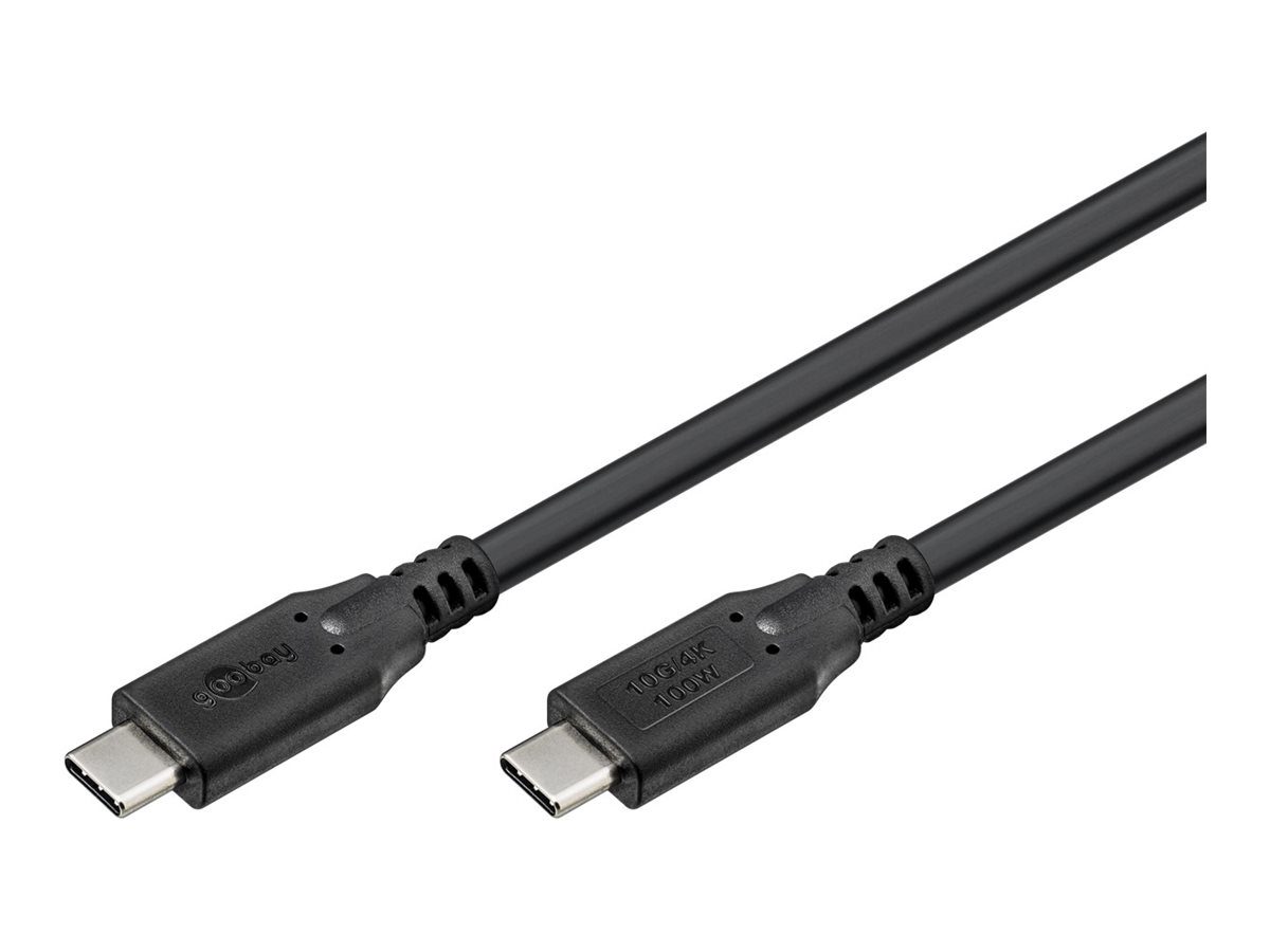 USB-C Cable, USB 3.2, 100 W, 10 Gbit/s, Power Delivery, 1 m, Black