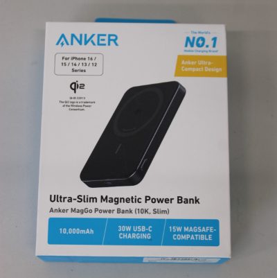 Anker MagGo Wireless Powerbank (With 30W C port, Ultra slim), A1664H11, 10000 mAh, Black, DEMO