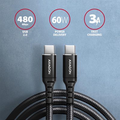 Data and charging cable, 3 m, BUCM-CM30AB, USB Type C to USB Type C