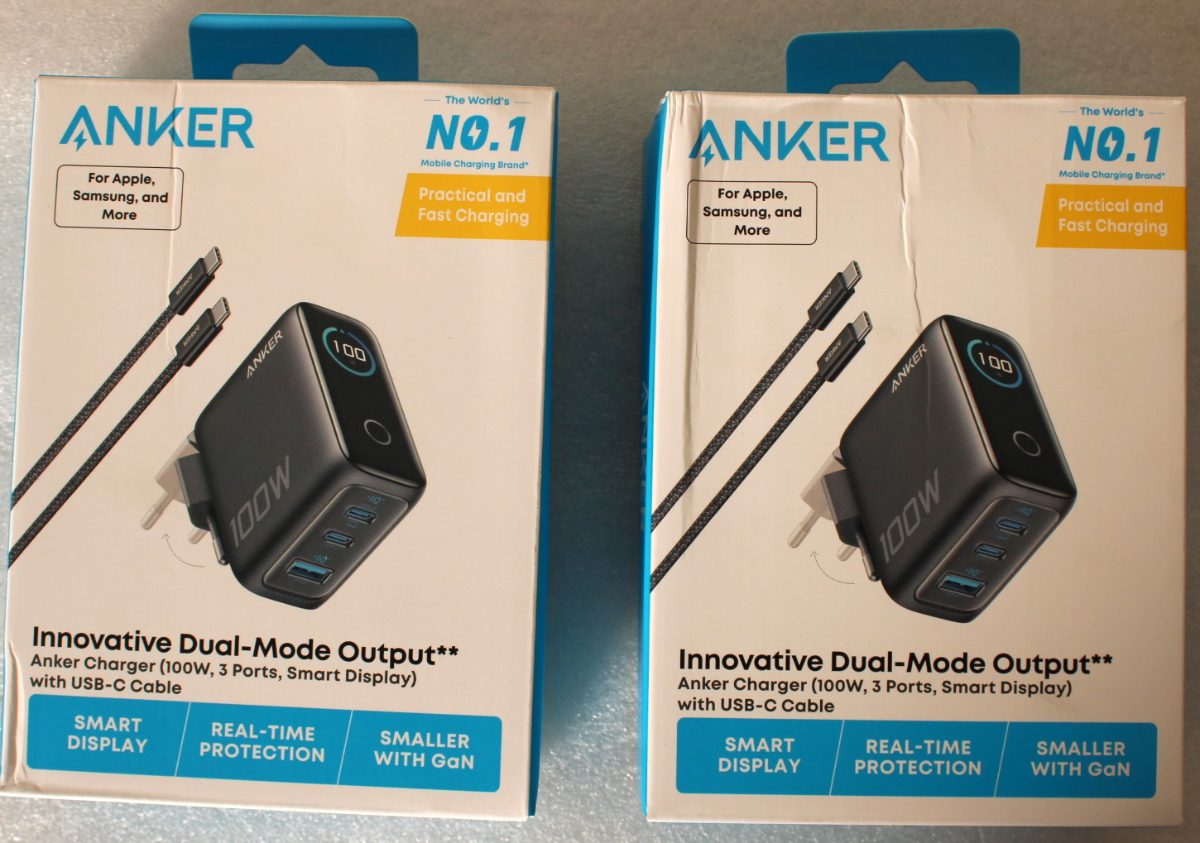 Anker Charger (100W, 3 Ports, Smart Display),with USB-C Cable  Dark Gray, Anker Charger (100W, 3 Ports, Smart Display) with USB-C Cable