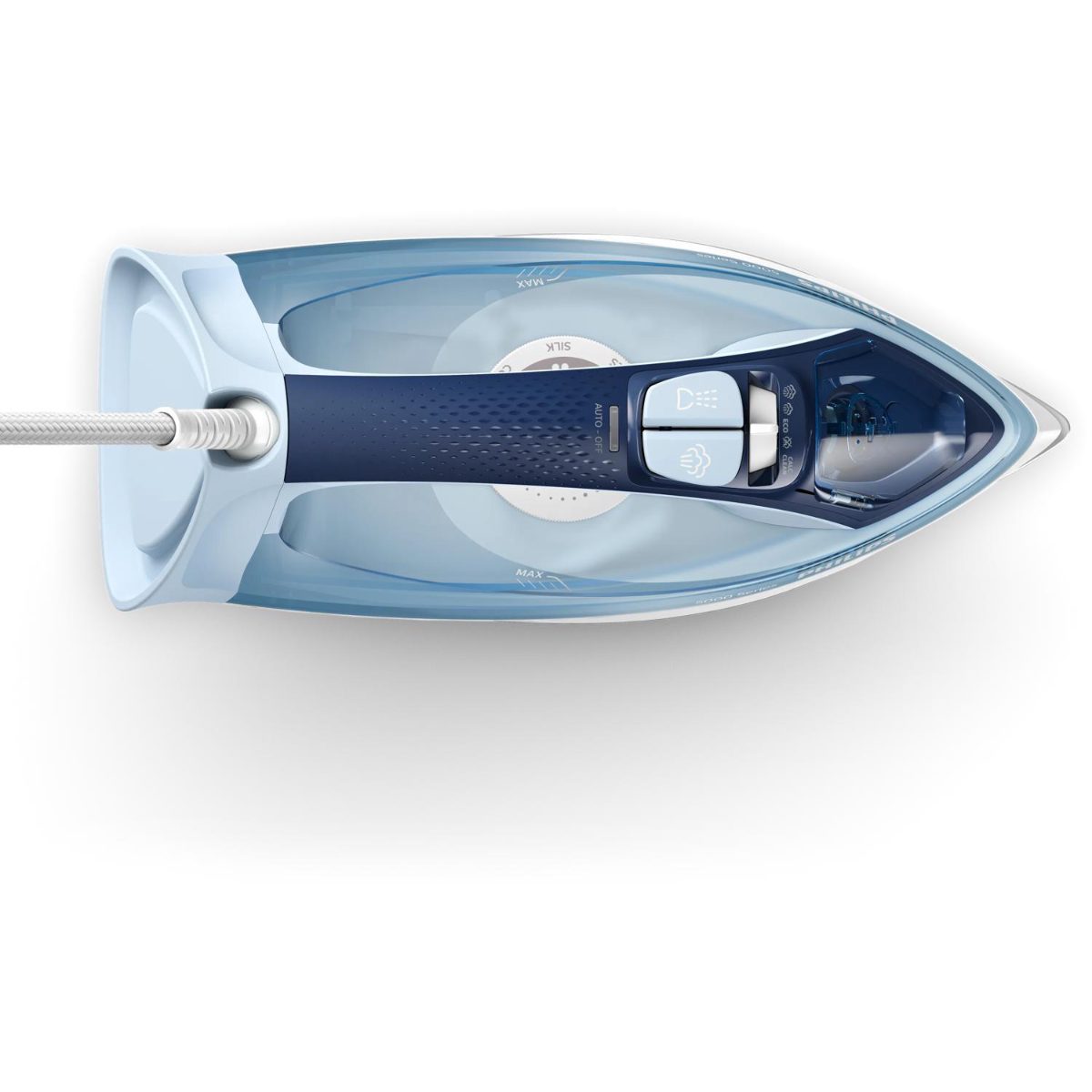 Iron, DST5030/20, Steam Iron, 2400 W, Water tank capacity 320 ml, Continuous steam 45 g/min, Steam boost performance 180 g/min, Blue/White