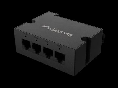 Switch PoE Extender 1xIn 3xOut Gigabit Ethernet Din Rail BT 90W metal clips, DIN-GE4-BT-90W