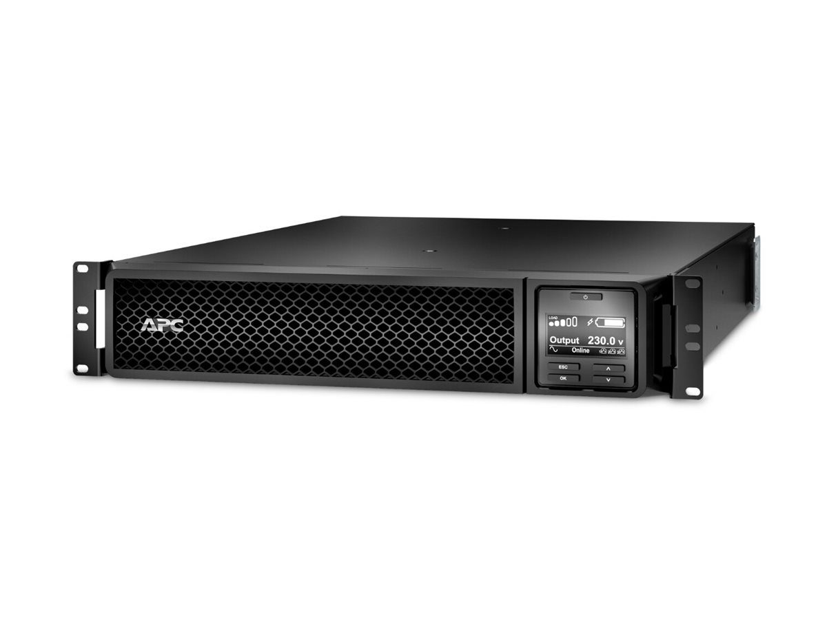 APC Smart-UPS On-Line, 1500VA/1500W, Rackmount 2U, 230V, 6x C13 IEC outlets, Network Card, Extended runtime, W/ rail kit, Black, Schneider Electric