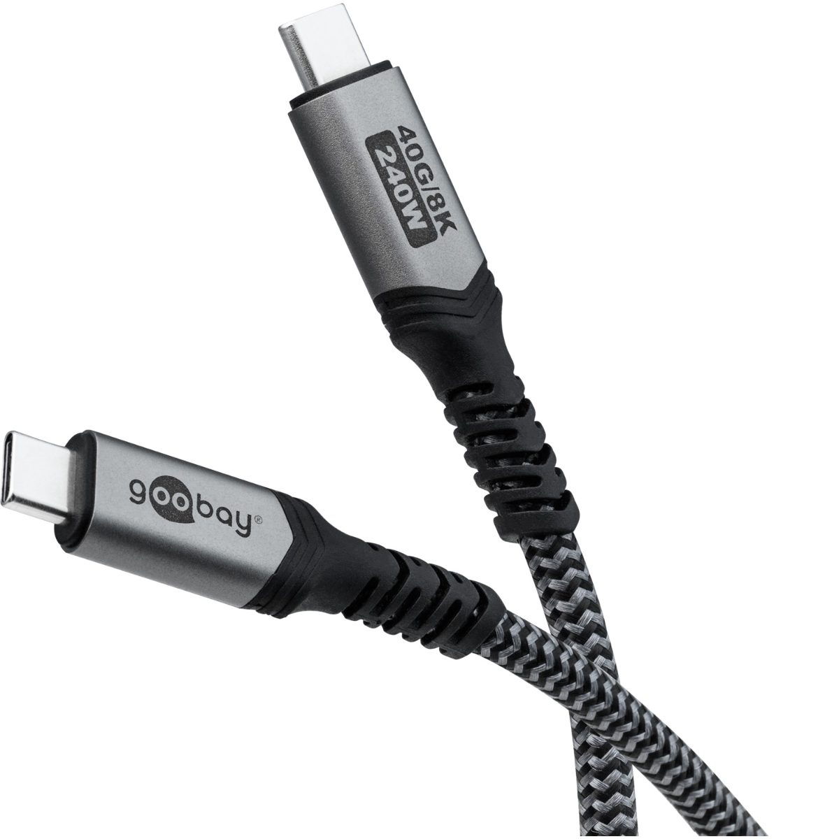Goobay USB-C Cable, USB4, 1.8 m, black, silver