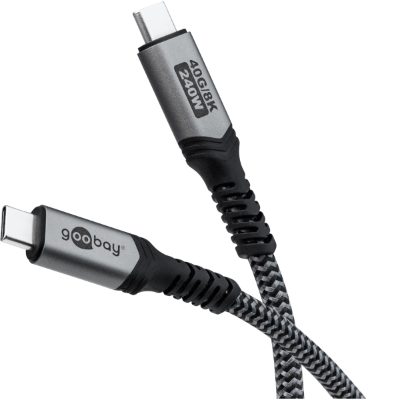 Goobay USB-C Cable, USB4, 1.8 m, black, silver