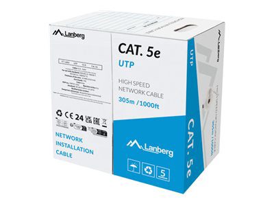 LAN Cable Cat.5E 305M Solid CCA Grey Fluke Passed, LCU5-15CC-0305-S
