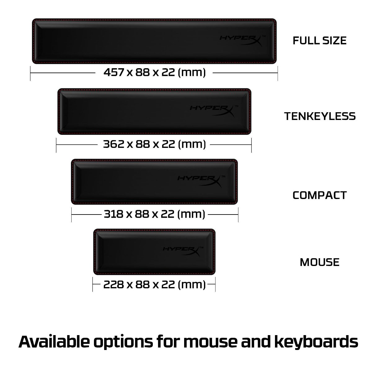 KEYBOARD ACC WRIST REST/TENKEYLESS HYPERX