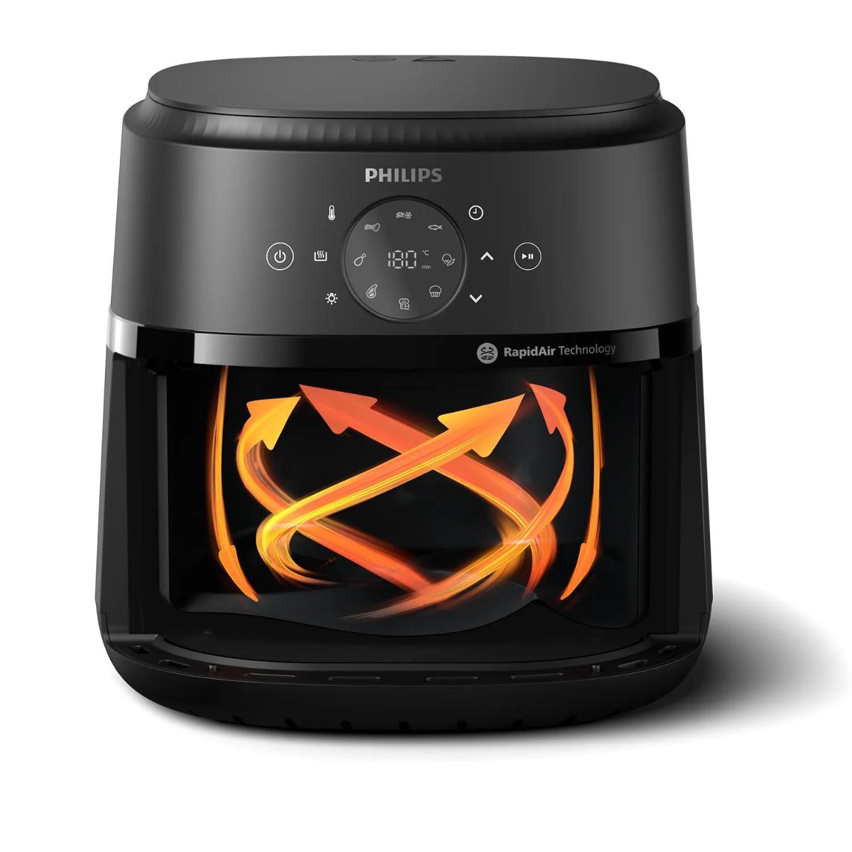 Philips NA231/00 Airfryer, 1700 W, Pan volume 6.2 L, Black, Silver, Philips Airfryer, NA231/00, Power 1700 W, Capacity 6.2 L, Black/Silver