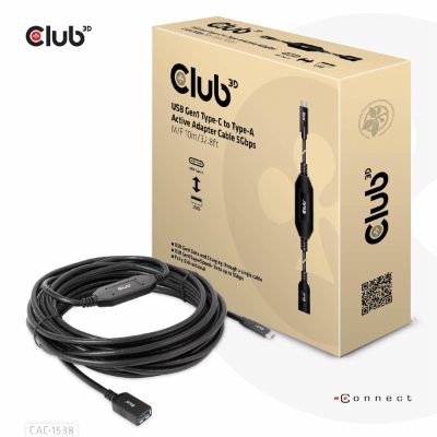 CABLE USB-C TO USB 10M/M/F CAC-1538 CLUB3D