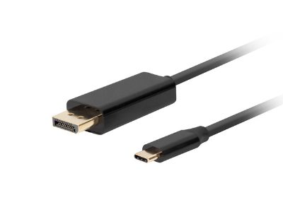 Lanberg USB-C to DisplayPort Cable, 1 m 4K/60Hz, Black, Lanberg, USB-C to DisplayPort Cable, CA-CMDP-10CU-0010-BK, 1 m