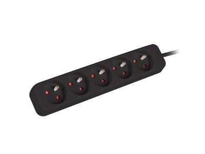 Power strip outlets for UPS system, 1m, PS0-05E-0100-IEC-BK, Sockets quantity 5